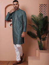 Men's Embroidered and Sequins Kurta Pyjama Set-JOKP-P